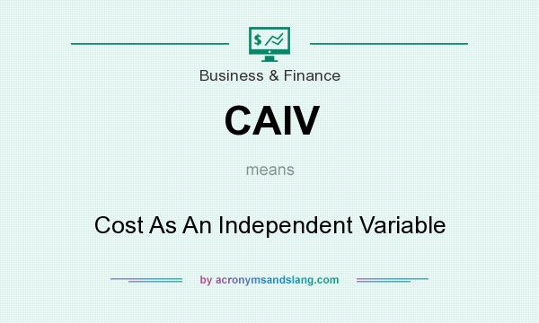 What does CAIV mean? It stands for Cost As An Independent Variable