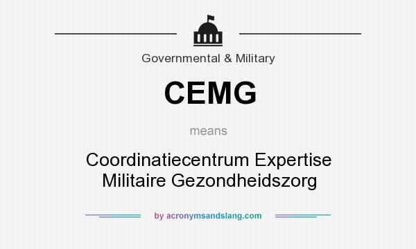 What does CEMG mean? It stands for Coordinatiecentrum Expertise Militaire Gezondheidszorg