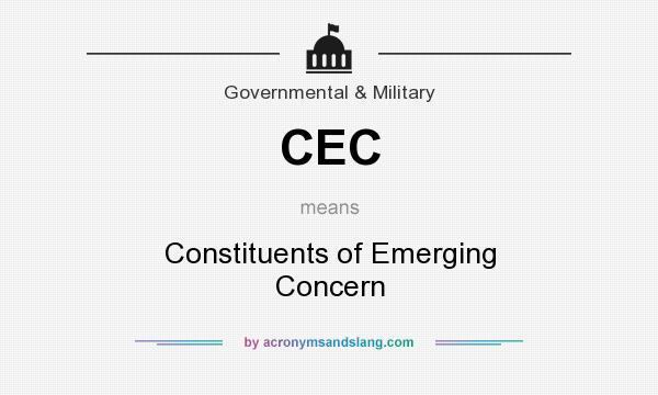 What does CEC mean? It stands for Constituents of Emerging Concern