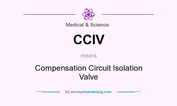 What does CCIV mean? It stands for Compensation Circuit Isolation Valve