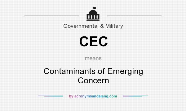 What does CEC mean? It stands for Contaminants of Emerging Concern