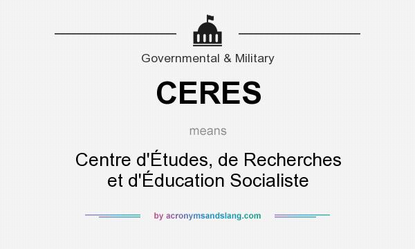 What does CERES mean? It stands for Centre d`Études, de Recherches et d`Éducation Socialiste