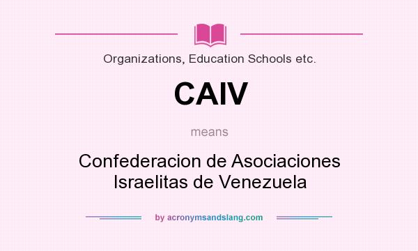 What does CAIV mean? It stands for Confederacion de Asociaciones Israelitas de Venezuela