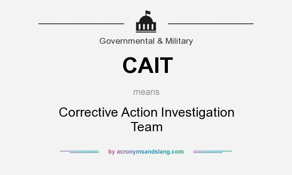 What does CAIT mean? It stands for Corrective Action Investigation Team