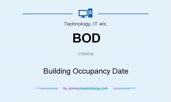 What does BOD mean? It stands for Building Occupancy Date