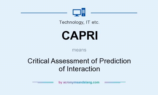 What does CAPRI mean? It stands for Critical Assessment of Prediction of Interaction