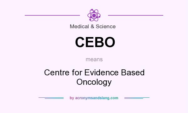 What does CEBO mean? It stands for Centre for Evidence Based Oncology