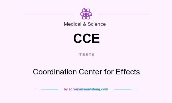 What does CCE mean? It stands for Coordination Center for Effects