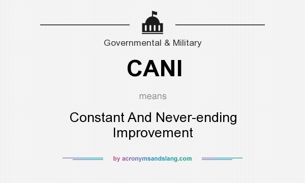 What does CANI mean? It stands for Constant And Never-ending Improvement