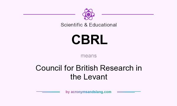 What does CBRL mean? It stands for Council for British Research in the Levant