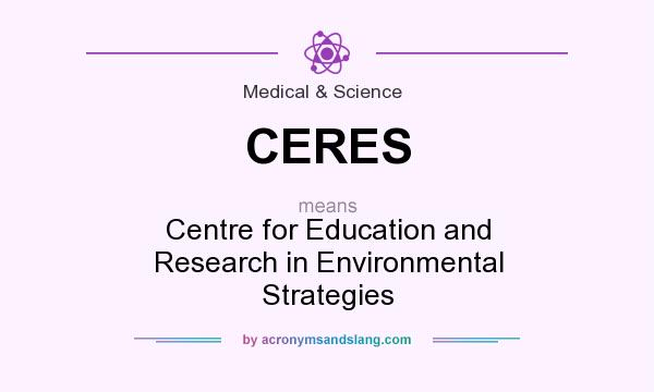 What does CERES mean? It stands for Centre for Education and Research in Environmental Strategies