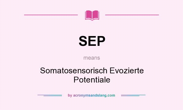 What does SEP mean? It stands for Somatosensorisch Evozierte Potentiale