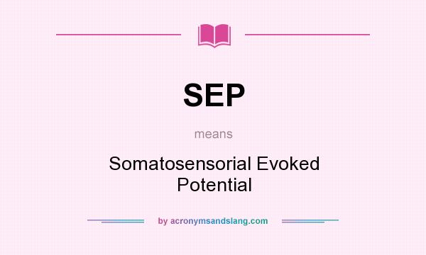 What does SEP mean? It stands for Somatosensorial Evoked Potential