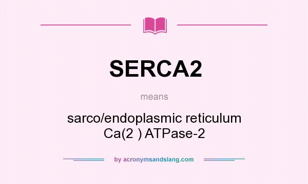 What does SERCA2 mean? It stands for sarco/endoplasmic reticulum Ca(2 ) ATPase-2