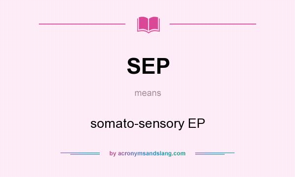 What does SEP mean? It stands for somato-sensory EP