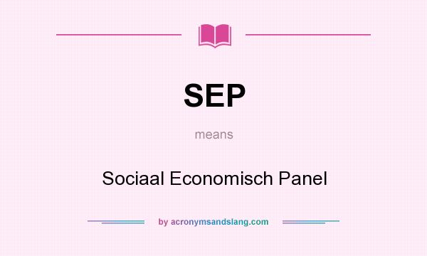 What does SEP mean? It stands for Sociaal Economisch Panel