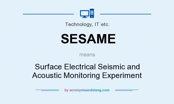 What does SESAME mean? It stands for Surface Electrical Seismic and Acoustic Monitoring Experiment