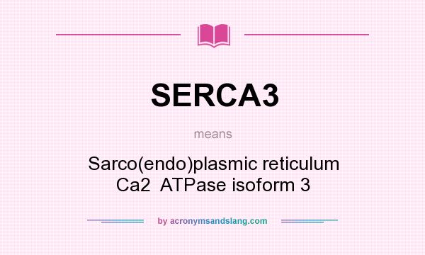 What does SERCA3 mean? It stands for Sarco(endo)plasmic reticulum Ca2  ATPase isoform 3