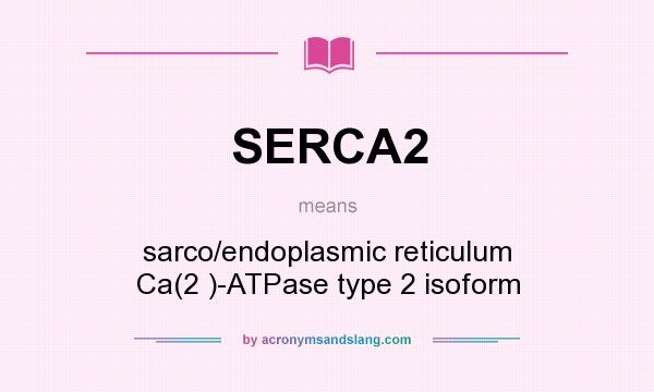 What does SERCA2 mean? It stands for sarco/endoplasmic reticulum Ca(2 )-ATPase type 2 isoform