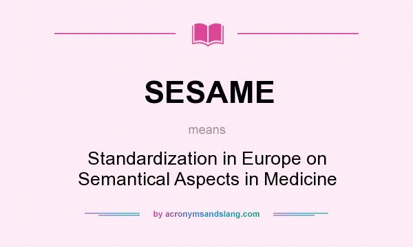What does SESAME mean? It stands for Standardization in Europe on Semantical Aspects in Medicine