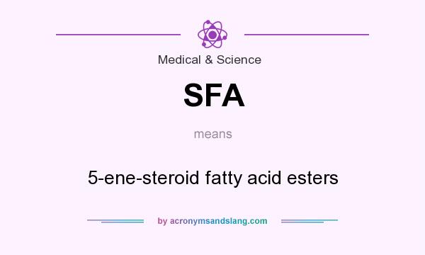 What does SFA mean? It stands for 5-ene-steroid fatty acid esters