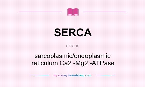 What does SERCA mean? It stands for sarcoplasmic/endoplasmic reticulum Ca2 -Mg2 -ATPase