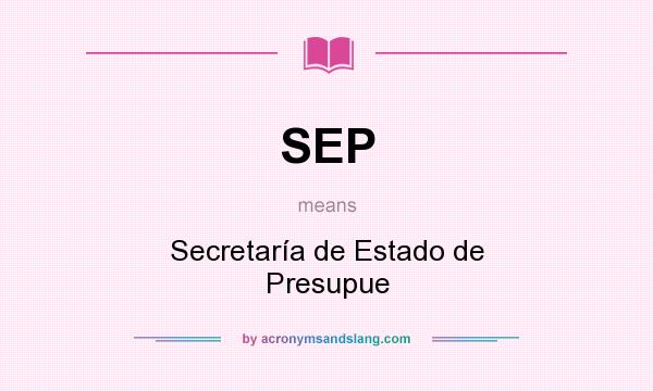 What does SEP mean? It stands for Secretaría de Estado de Presupue