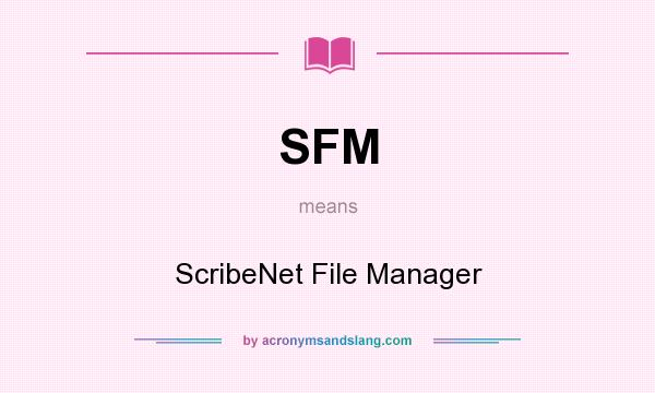 What does SFM mean? It stands for ScribeNet File Manager