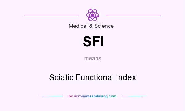 What does SFI mean? It stands for Sciatic Functional Index