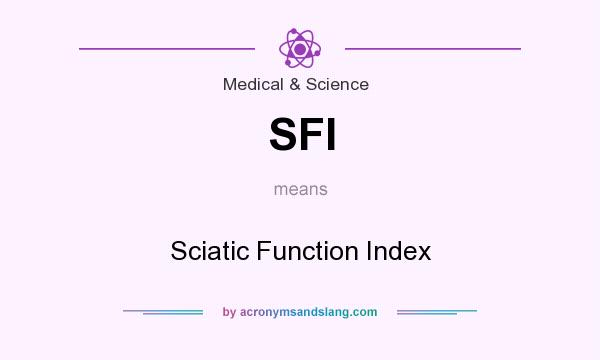 What does SFI mean? It stands for Sciatic Function Index