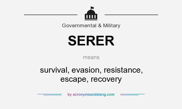 What does SERER mean? It stands for survival, evasion, resistance, escape, recovery