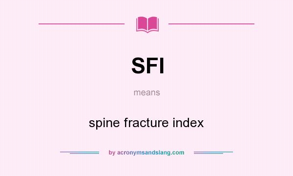 What does SFI mean? It stands for spine fracture index