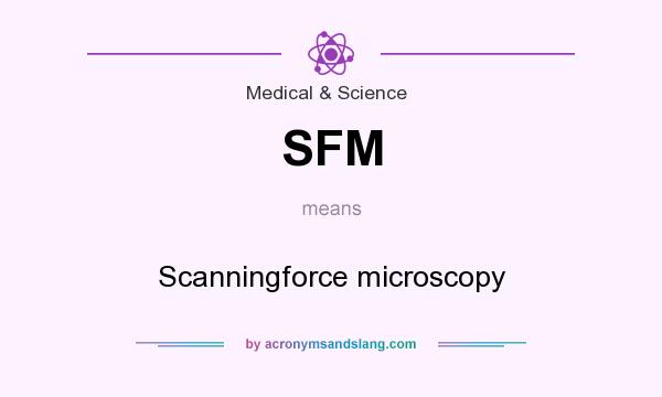 What does SFM mean? It stands for Scanningforce microscopy