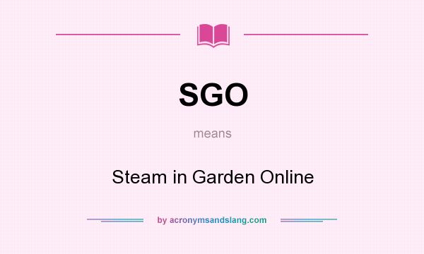 What does SGO mean? It stands for Steam in Garden Online