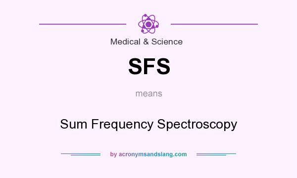 What does SFS mean? It stands for Sum Frequency Spectroscopy