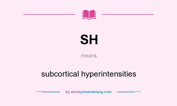 What does SH mean? It stands for subcortical hyperintensities