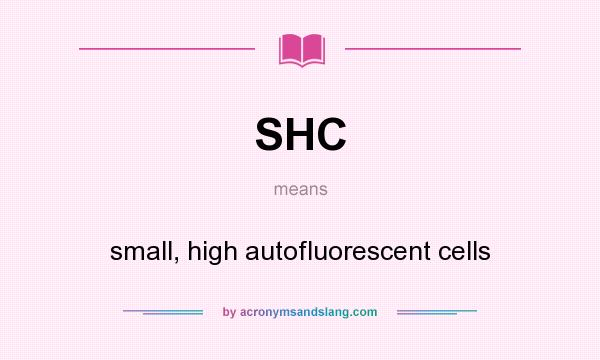 What does SHC mean? It stands for small, high autofluorescent cells