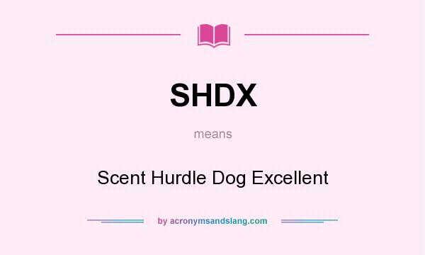 What does SHDX mean? It stands for Scent Hurdle Dog Excellent