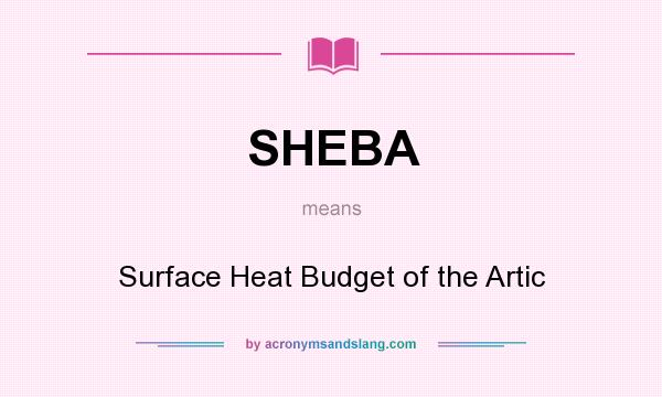 What does SHEBA mean? It stands for Surface Heat Budget of the Artic
