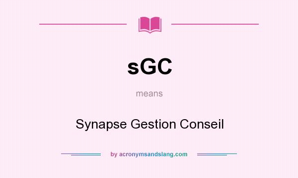 What does sGC mean? It stands for Synapse Gestion Conseil