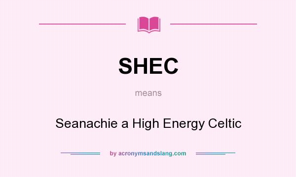 What does SHEC mean? It stands for Seanachie a High Energy Celtic