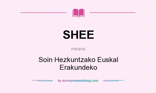 What does SHEE mean? It stands for Soin Hezkuntzako Euskal Erakundeko