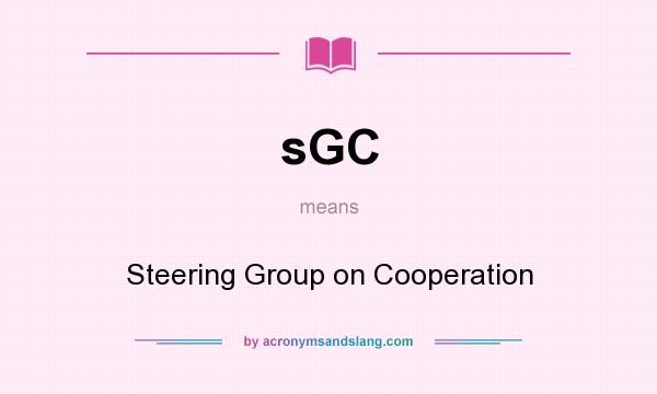 What does sGC mean? It stands for Steering Group on Cooperation