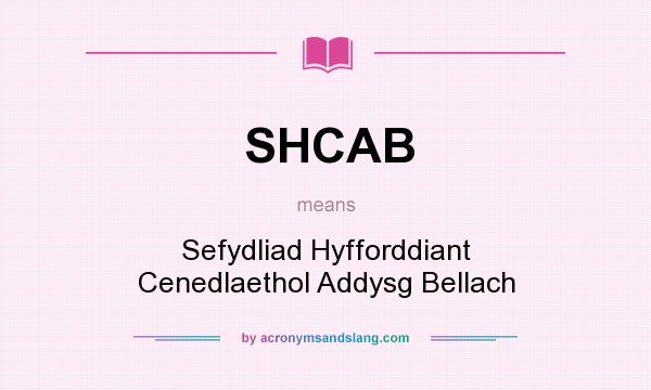 What does SHCAB mean? It stands for Sefydliad Hyfforddiant Cenedlaethol Addysg Bellach