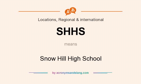 What does SHHS mean? It stands for Snow Hill High School
