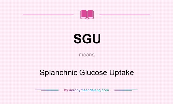 What does SGU mean? It stands for Splanchnic Glucose Uptake