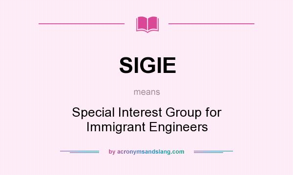 What does SIGIE mean? It stands for Special Interest Group for Immigrant Engineers