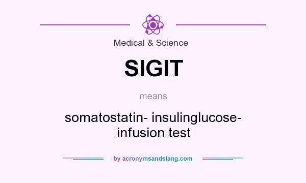 What does SIGIT mean? It stands for somatostatin- insulinglucose- infusion test