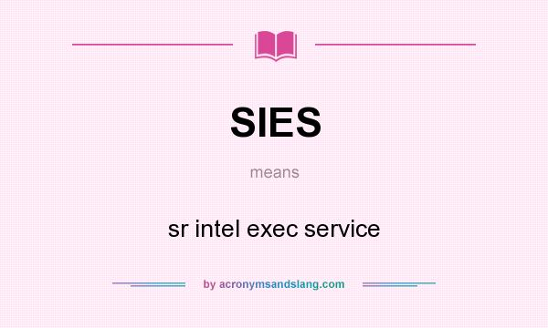 What does SIES mean? It stands for sr intel exec service