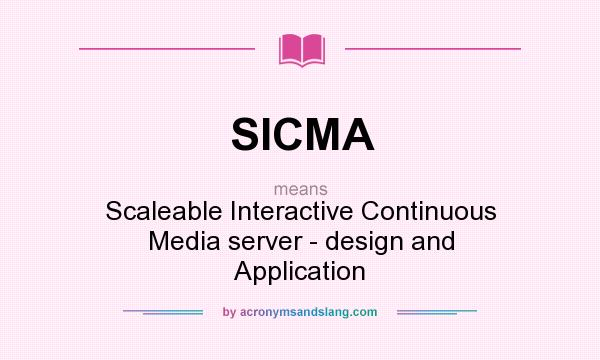 What does SICMA mean? It stands for Scaleable Interactive Continuous Media server - design and Application